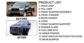 Toyota Tundra 2007–2021 Facelift-uppgraderingssats 2024 (sats) foto 2