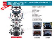 BMW X6 E71 2008–2014 Facelift-kit för X6M F96 LCI foto 3