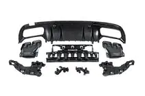 Mercedes C-class W205 2014–2021 Bakre diffuser med avgasändrör, svart (C63 design 2018-2021) foto 6
