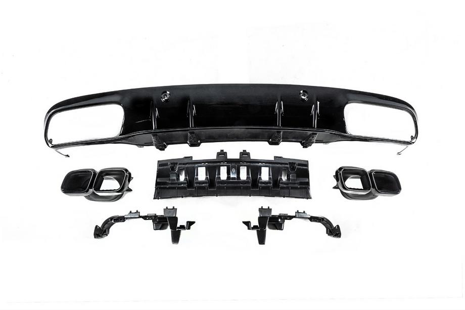 Mercedes C-class W205 2014–2021 Bakre diffuser med ändrör Black (för Coupe AMG63-design) Foto 2