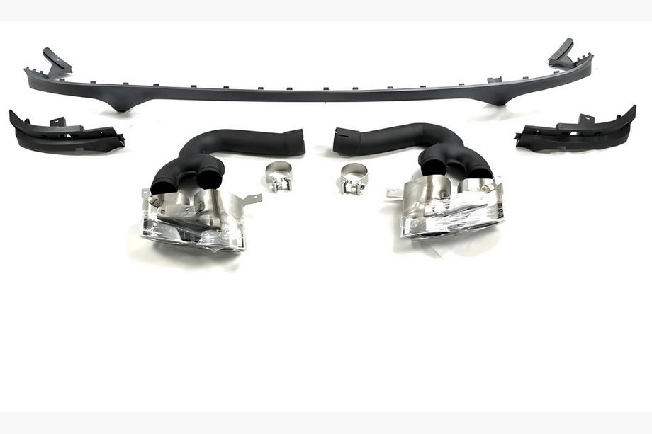 Audi Q8 2018– Bakre diffuser med QRS-Style avgasändrör (2018-2023, Svart) Image