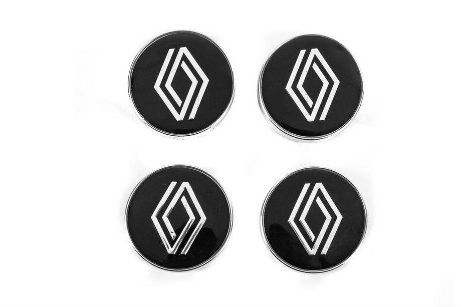 Renault Navkåpor, svarta med ring (59 mm / 55 mm, 4 st.) Image