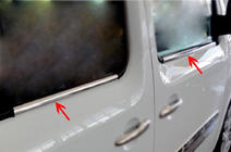 Renault Kangoo 2008–2020 Yttre kromlister runt rutorna (4 st, rostfritt stål) 2 st, Carmos - turkiskt stål foto 5