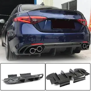 Bakre stötfångardiffusor V1 (för Base, kolfiber) Alfa Romeo Giulia 2016–2022 foto 1