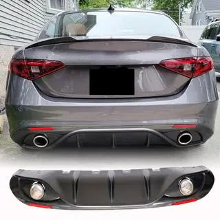 Bakre stötfångardiffusor med avgasutblås V2 (för Base, Carbon) Alfa Romeo Giulia 2016–2022 foto 1