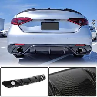 Bakre stötfångardiffusor (för Sport, kolfiber) Alfa Romeo Giulia 2016–2022 foto 2