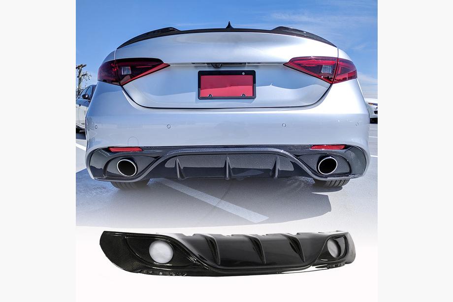 Alfa Romeo Giulia 2016–2022 Bakre stötfångardiffusor (för Sport, kolfiber) Image