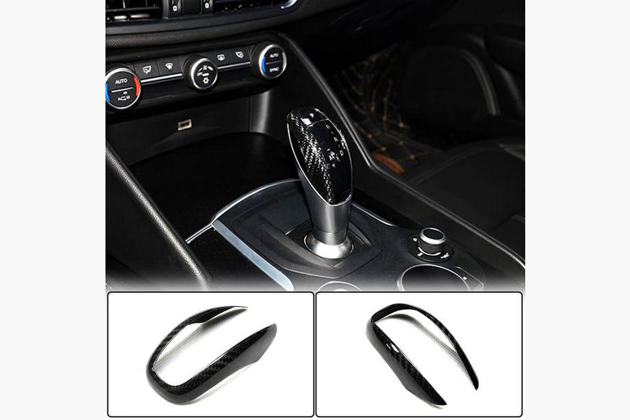 Alfa Romeo Giulia 2016–2022 Kåpa till växelspaksknopp (Dry Carbon) Foto 2
