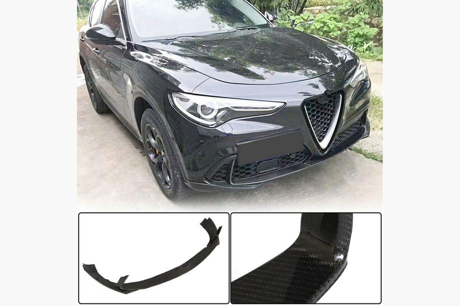Alfa Romeo Stelvio 2016– Frontläpp / frontsplitter (för Base, 2017-2023, kolfiber) Image