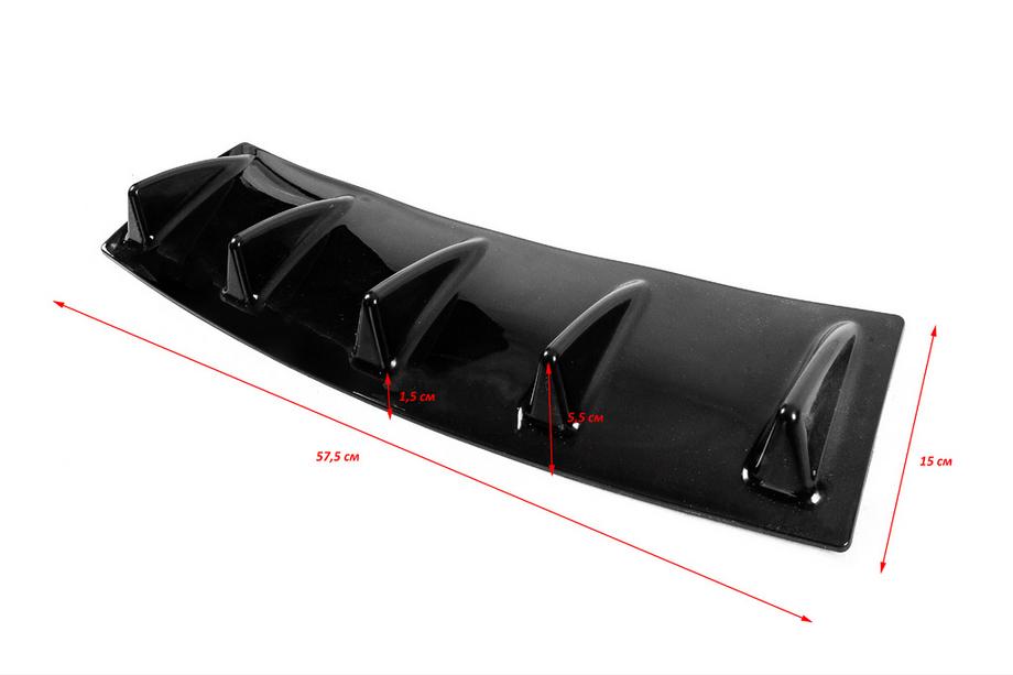 Universell bakdiffusor typ E (svart högglans, ABS-plast) Foto 4