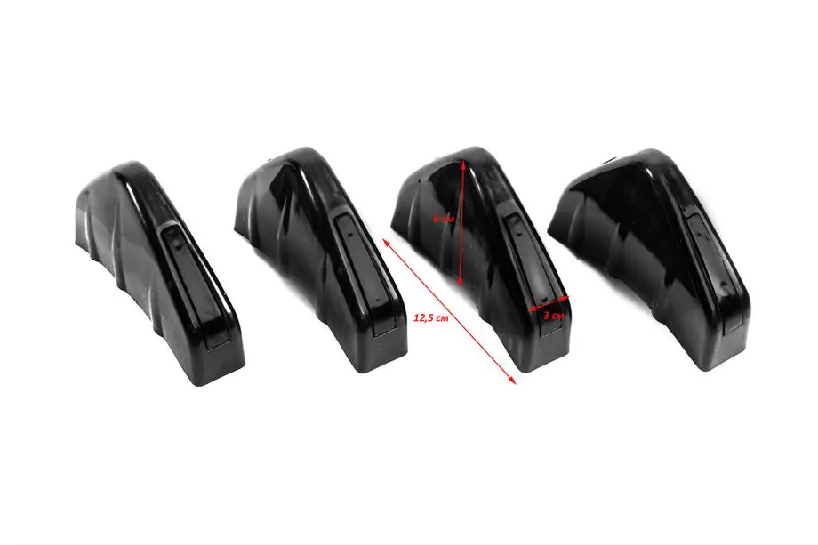 Universell bakre diffuser typ D (4 st, blanksvart, ABS-plast) Foto 3