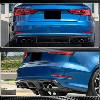 Diffusor till bakre stötfångare V1 (för Base Sedan 2012-2016, kolfiber) Audi A3 2012–2020 foto 3