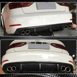 Diffusor till bakre stötfångare V1 (för Base Sedan 2012-2016, kolfiber) Audi A3 2012–2020 foto 4