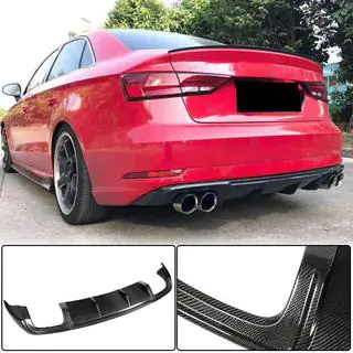 Bakre stötfångardiffusor (för Base Sedan 2017-2020, kolfiber) Audi A3 2012–2020 foto 1