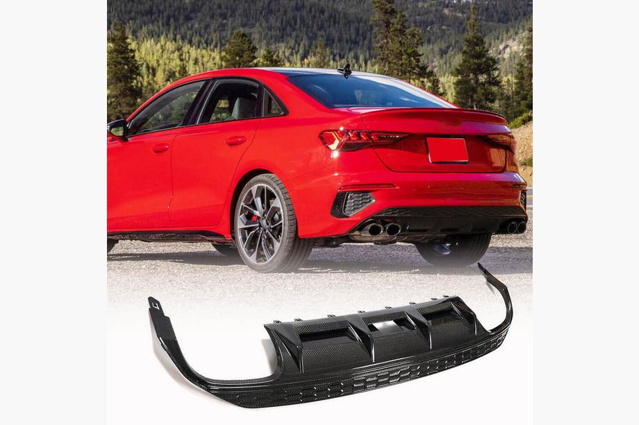 Audi A3 2020– Bakre stötfångardiffusor V2 (för S-Line Sedan 2020-2023, kolfiber) Image