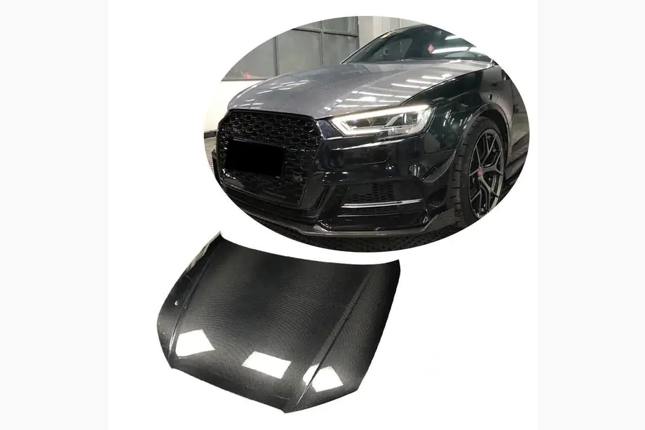 Audi A3 2012–2020 Motorhuv V2 (för Sedan 2012-2016, kolfiber) Image
