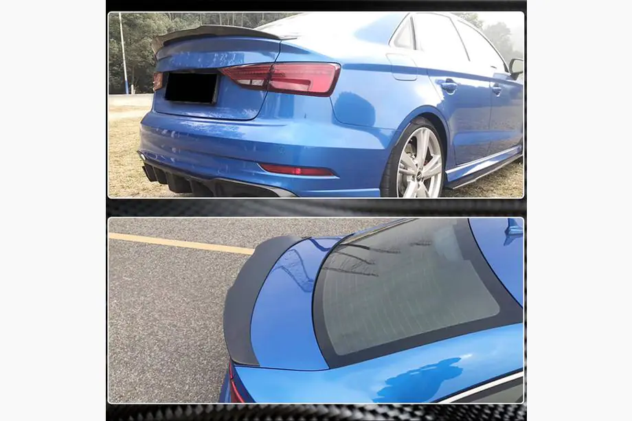 Audi A3 2012–2020 Spoiler V5 (för Sedan, kolfiber) Foto 4
