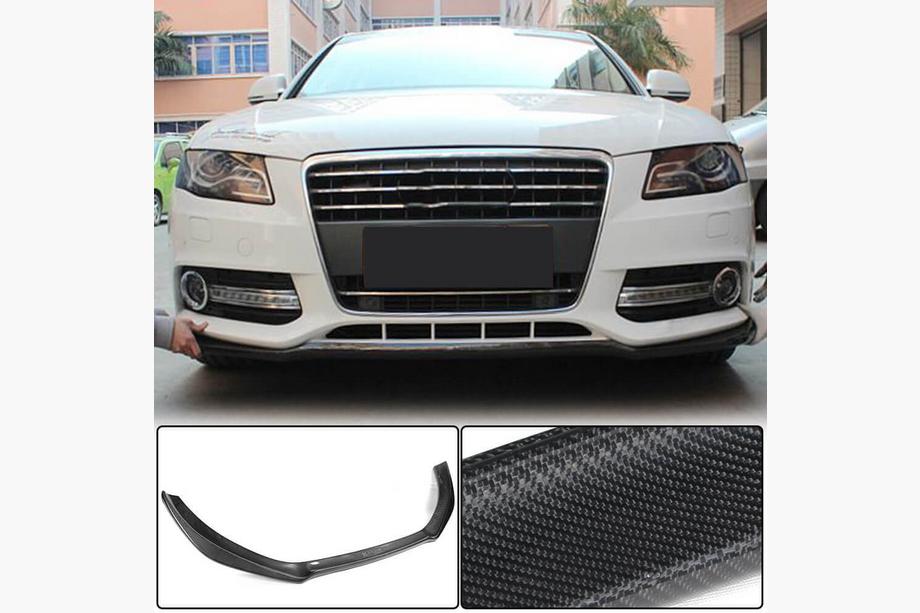 Audi A4 B8 2007–2015 Frontläpp till främre stötfångare Lip (för Base 2007-2011, kolfiber) Image