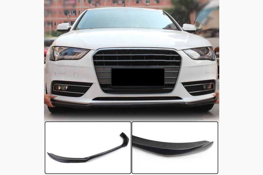 Audi A4 B8 2007–2015 Frontläpp till stötfångaren Lip (för Base 2011-2015, kolfiber) Image