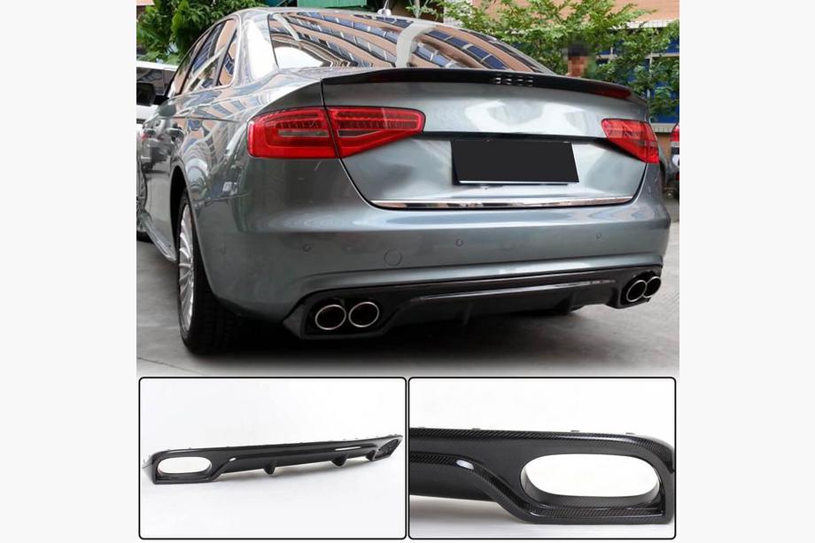 Audi A4 B8 2007–2015 Bakre stötfångardiffusor (för Base 2011-2015, kolfiber) Image