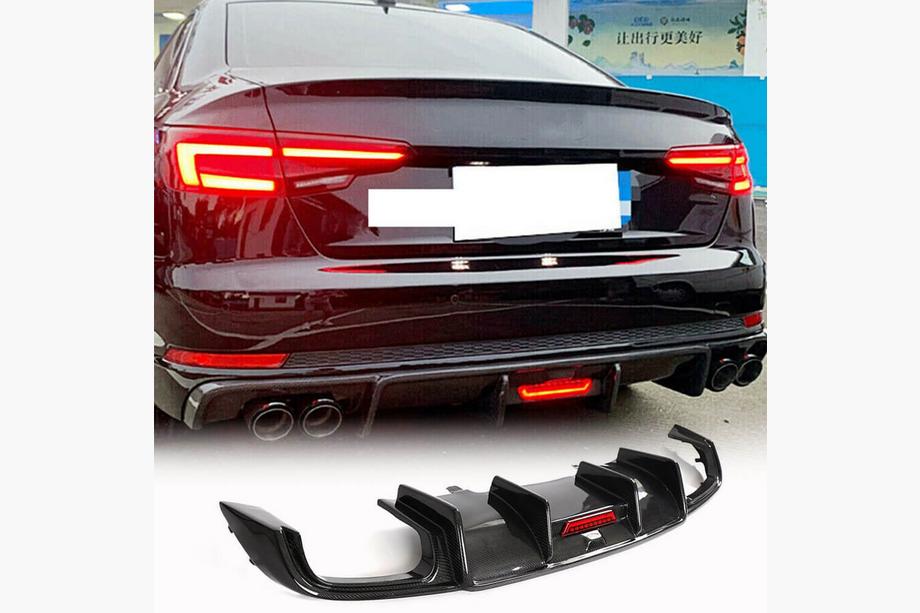 Audi A4 B9 2015–2024 Bakre stötfångardiffuser (för Base Sedan 2015-2019, Carbon) Image