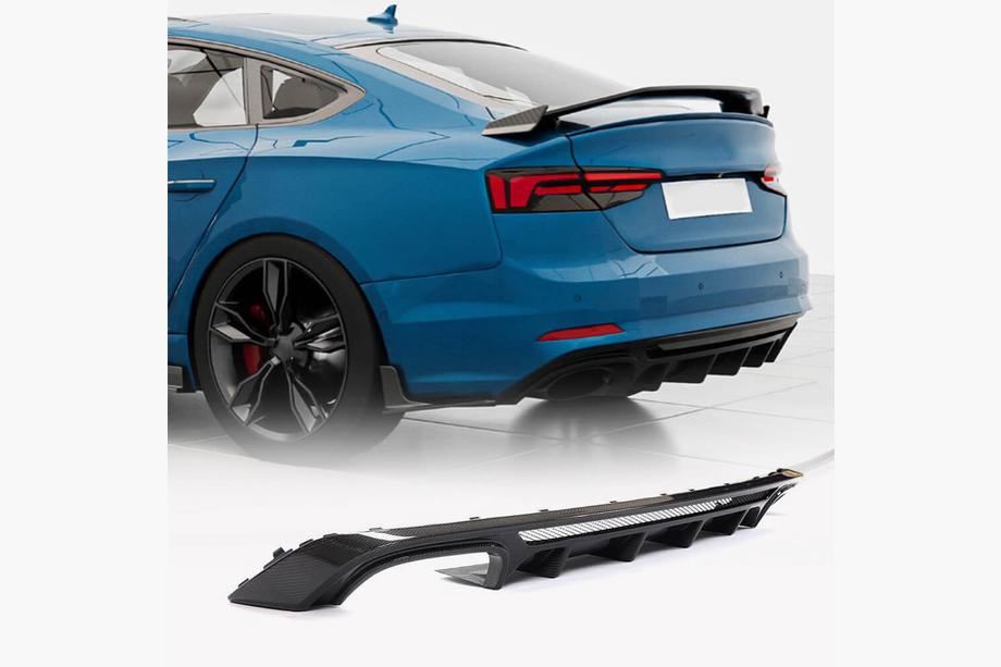 Audi A5 2016–2025 Bakre stötfångardiffusor V3 (för S-Line 2016-2020, kolfiber) Image