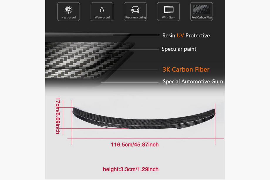 Audi A5 2007–2015 Spoiler V1 (för Sportback, kolfiber) Foto 6