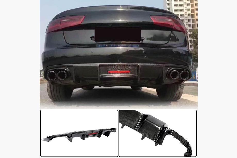 Audi A6 C7 2011–2017 Bakre stötfångardiffusor i kolfiber (för Base 2014-2018) Image