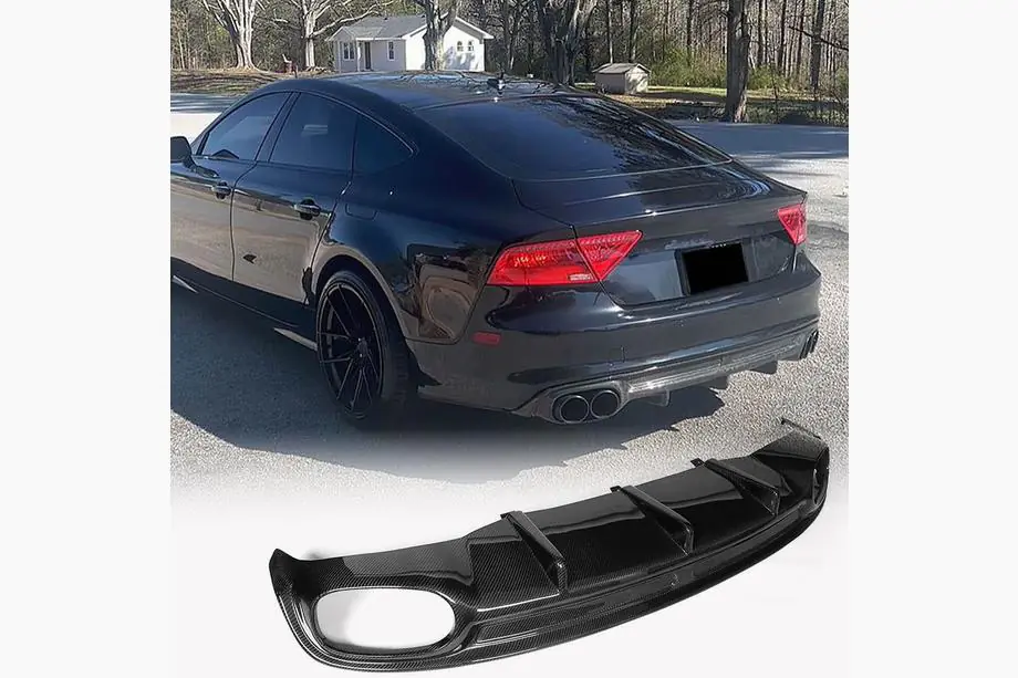 Audi A7 2010–2018 Bakre stötfångardiffusor V2 (för S-Line, 2010-2014, kolfiber) Image