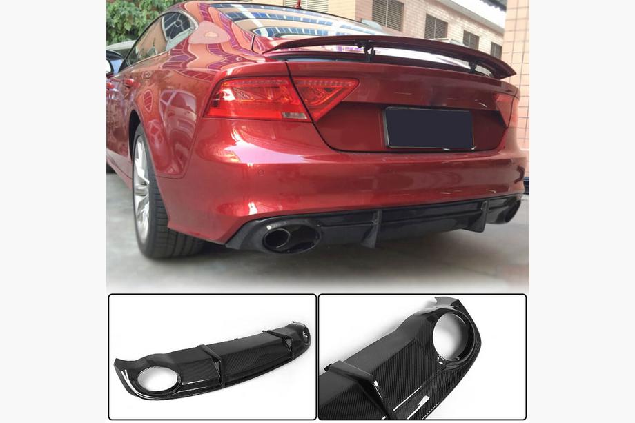 Audi A7 2010–2018 Bakre stötfångardiffusor V3 (för S-Line, 2010-2014, kolfiber) Image
