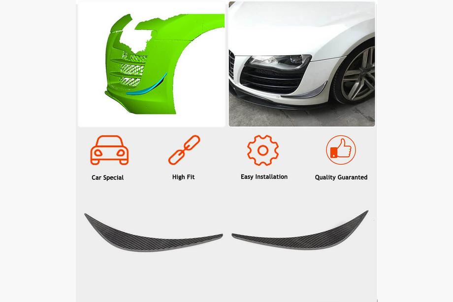 Audi R8 2006–2015 Frontläpp till stötfångare (kolfiber) Foto 2