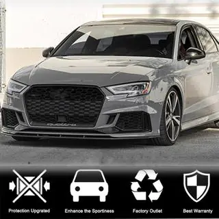 Främre stötfångar-läpp V5 (för RS3 Sedan 2017-2020, kolfiber) foto 3