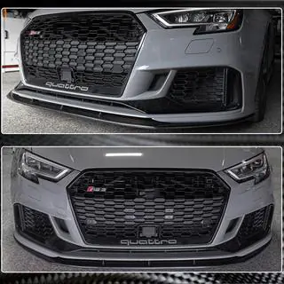 Främre stötfångar-läpp V5 (för RS3 Sedan 2017-2020, kolfiber) foto 4