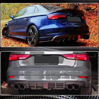 Bakre stötfångardiffusor med LED-bromsljus V2 (för RS3 2017-2019, kolfiber) Audi A3 2012–2020 foto 4