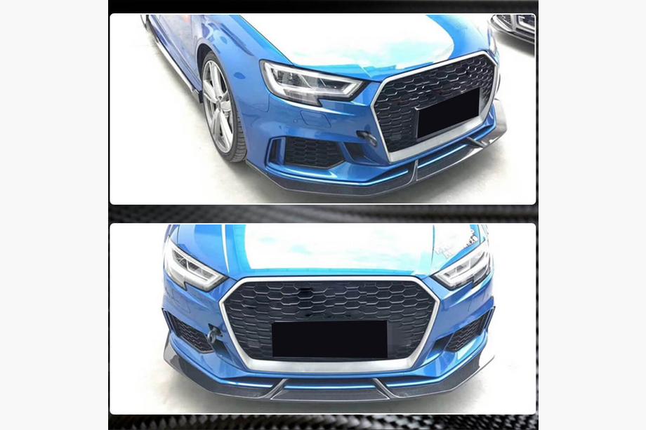 Audi A3 2012–2020 V4 frontsplitter (för RS3 Sedan 2017-2020, kolfiber) Foto 5