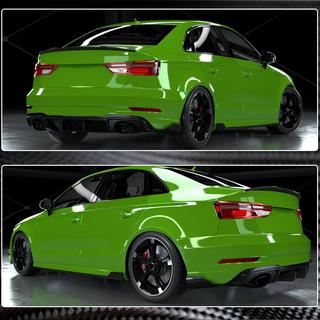 Bakre stötfångardiffuser V1 (för RS3 Sedan 2017-2019, kolfiber) Audi A3 2012–2020 foto 4
