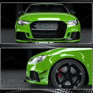Frontläpp V2 (för RS3 Sedan 2017-2020, kolfiber) foto 4