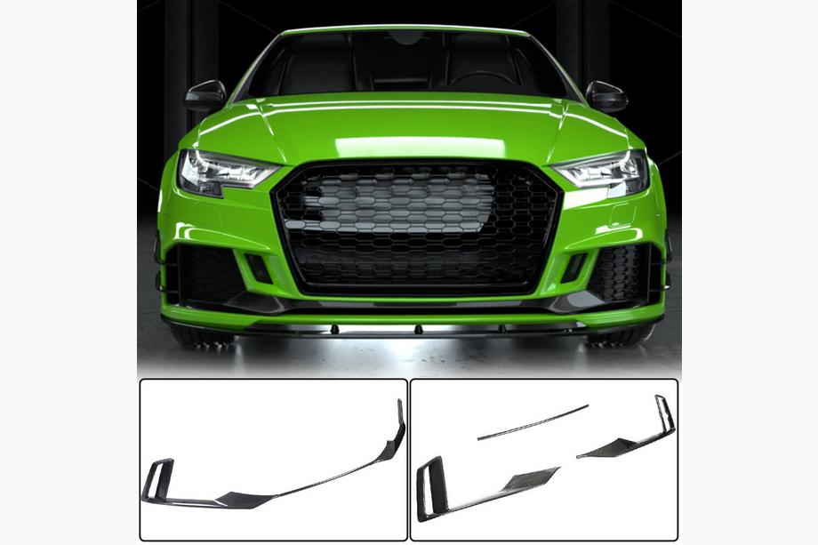Audi A3 2012–2020 Frontläpp till stötfångare V1 (för RS3 Sedan 2017-2020, kolfiber) Image
