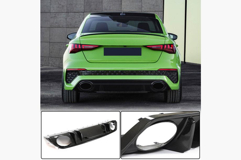 Audi A3 2020– Diffusor till bakre stötfångare (för RS Sedan, kolfiber) Image