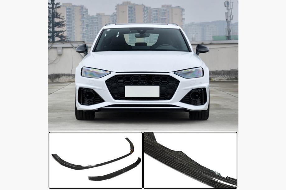 Audi A4 B9 2015–2024 Frontläpp Lip V2 (för RS4 Avant 2019-2021, kolfiber) Image