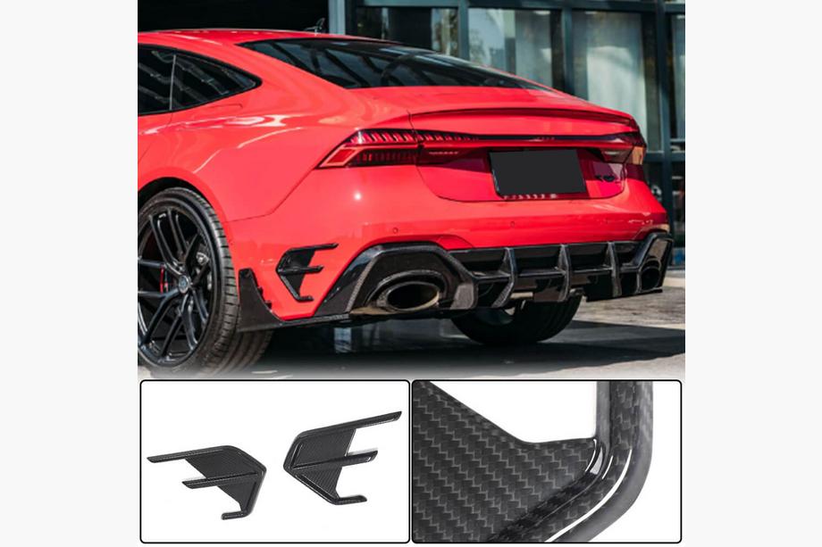 Audi A7 2018– Kåpor för ventilationsöppningar i bakre stötfångare (för RS7 2018-2022, torr kolfiber) Image