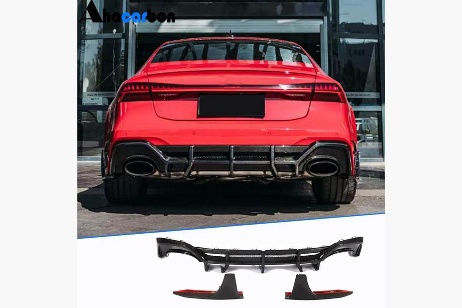 Audi A7 2018– Bakre stötfångardiffusor (för RS7 2018-2022, dry carbon) Image