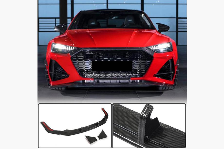 Audi A7 2018– Frontspoilerläpp till stötfångaren Lip V1 (för RS7 2018-2022, torr kolfiber) Image