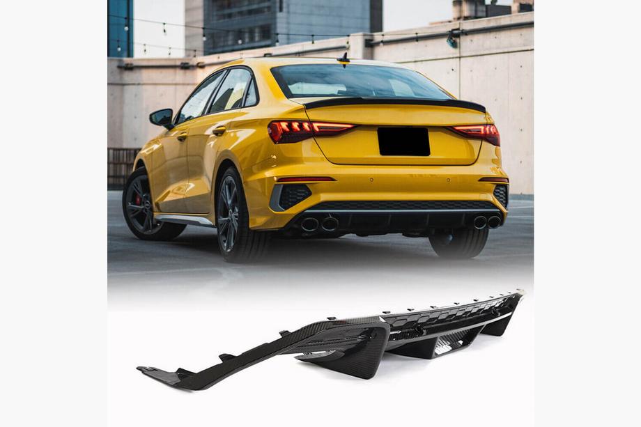 Audi A3 2020– Bakre stötfångardiffusor V1 (för S-Line Sedan 2020-2023, kolfiber) Image