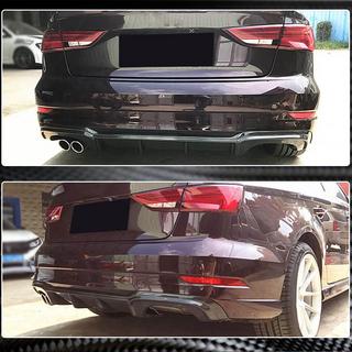 Bakre stötfångardiffuser V5 (för S-Line Sedan 2017-2020, kolfiber) Audi A3 2012–2020 foto 3