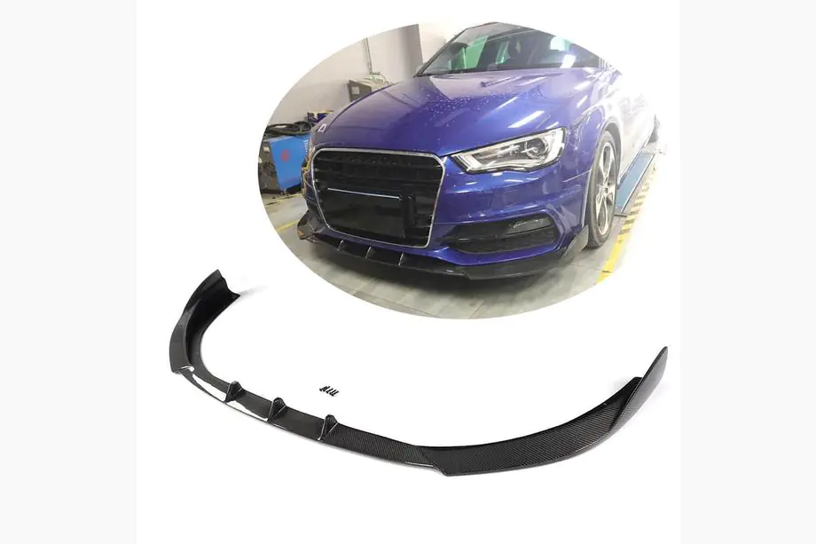 Audi A3 2012–2020 Frontläpp Lip V1 (för S-Line 2012-2016 HB, kolfiber) Image