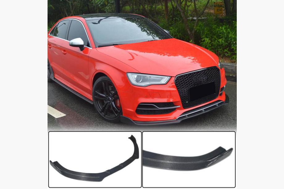 Audi A3 2012–2020 Frontsplitter Lip V3 (för S-Line Sedan 2012-2016, kolfiber) Image