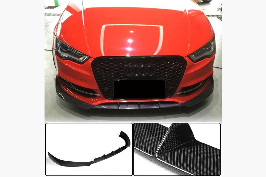 Audi A3 2012–2020 Frontläpp Lip V2 (för S-Line Sedan 2012-2016, kolfiber) Image