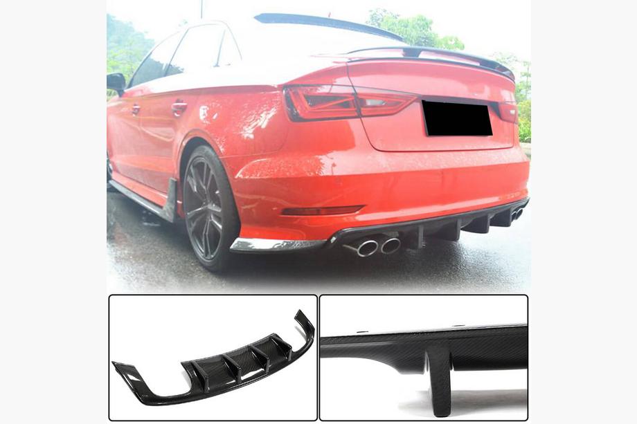 Audi A3 2012–2020 Bakre stötfångardiffuser V3 (för S-Line Sedan 2012-2016, kolfiber) Image