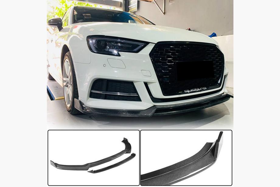 Audi A3 2012–2020 Frontläppspoiler Lip V4 (för S-Line Sedan 2017-2020, kolfiber) Image